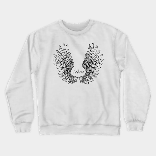 Love Angel Wings Crewneck Sweatshirt by Suprise MF